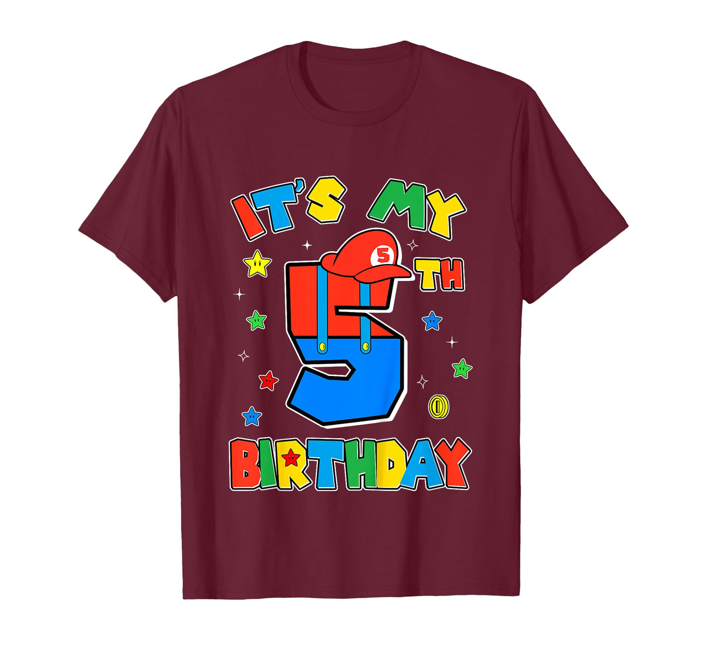 Kids 5th Birthday Boy Super Gamer Gaming Theme B-day Party Boys T-Shirt