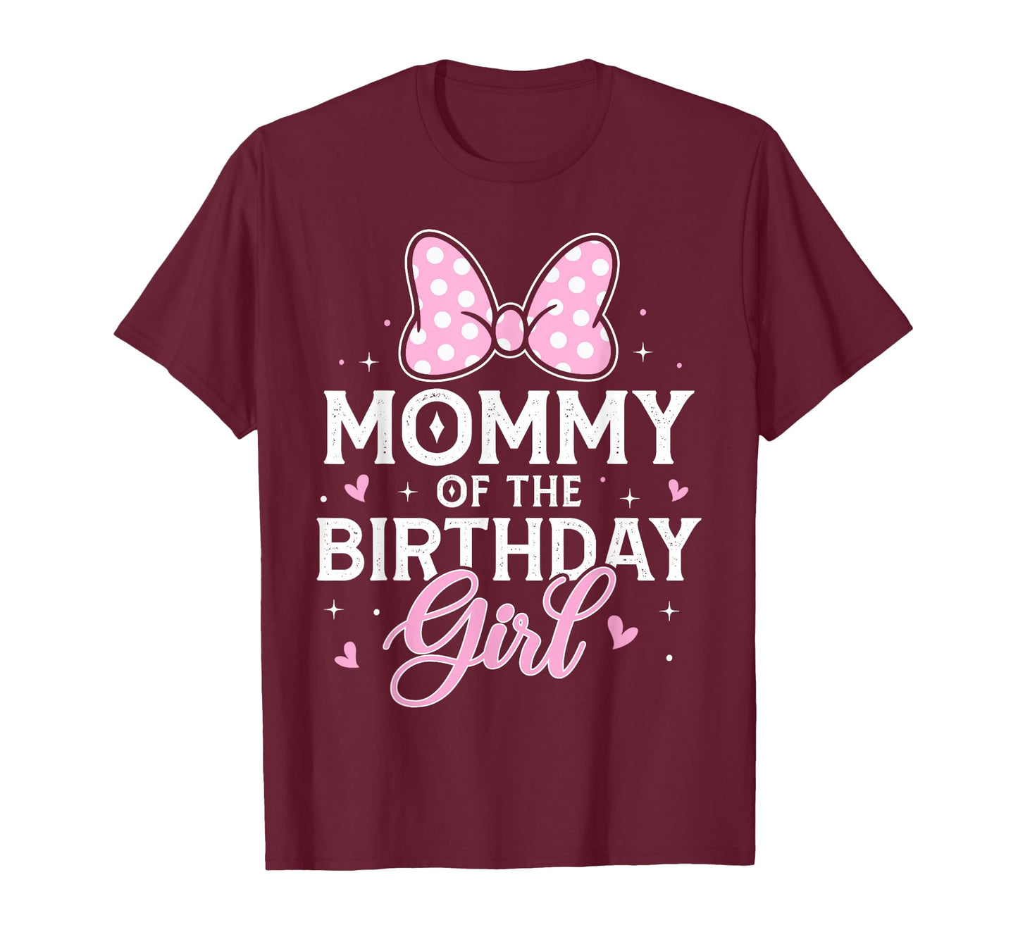 Mommy of The Birthday Girl Cute Pink Bow Family Matching T-Shirt