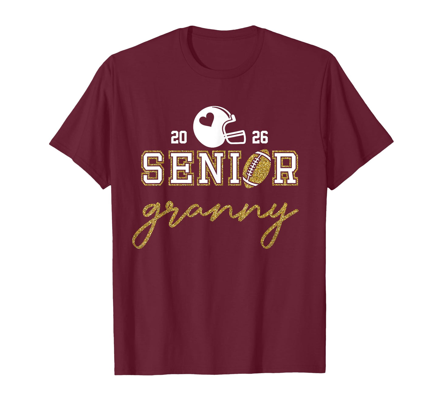 Senior Granny Graduation Football Class of 2026 Family T-Shirt