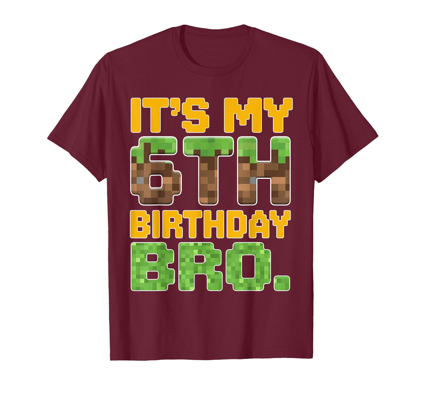 Funny Birthday Boy It's My 6th Birthday Video Game Pixel T-Shirt