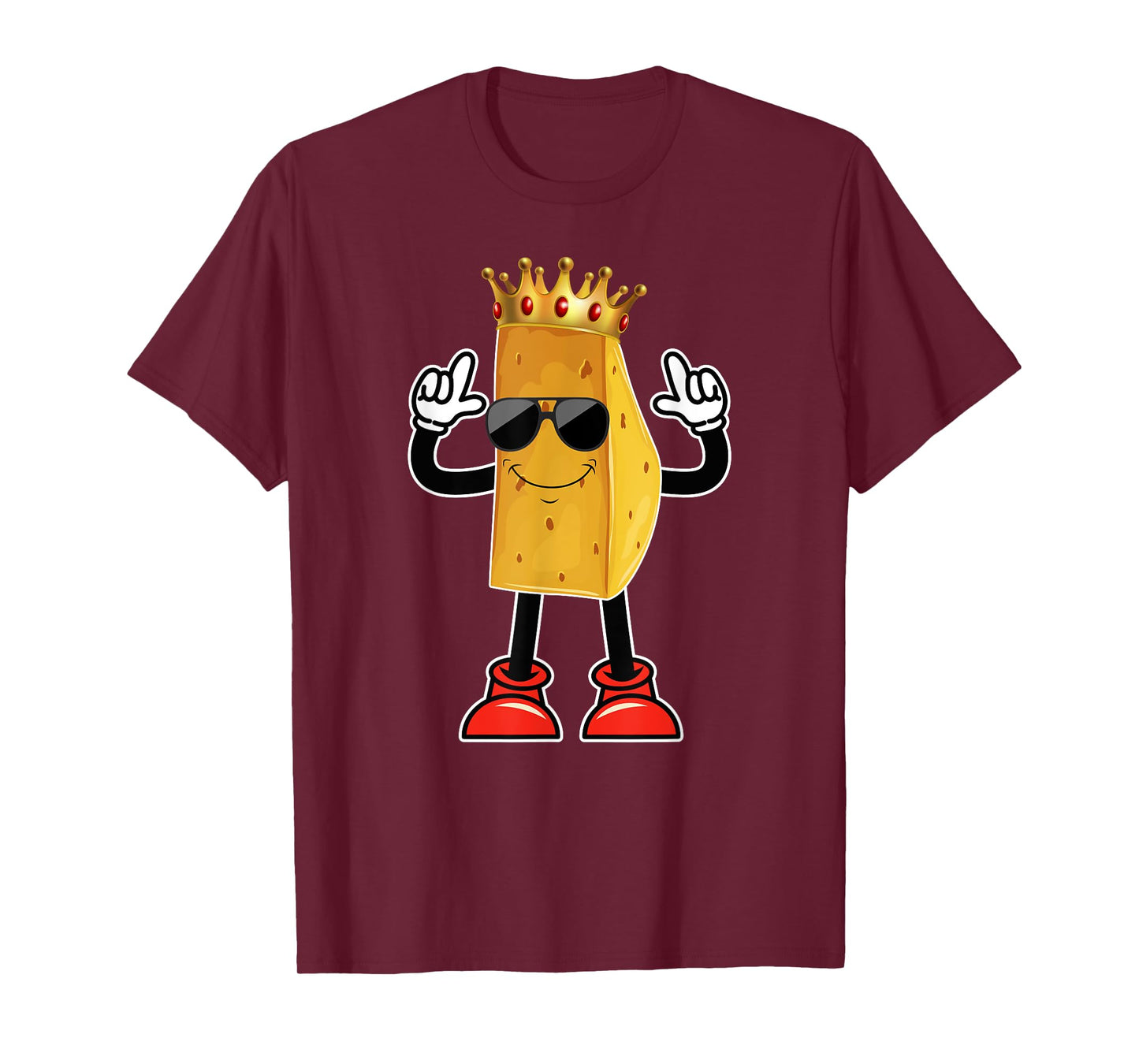 Cheese Tee For Cheese Lover Cheese in Sunglasses Crown T-Shirt