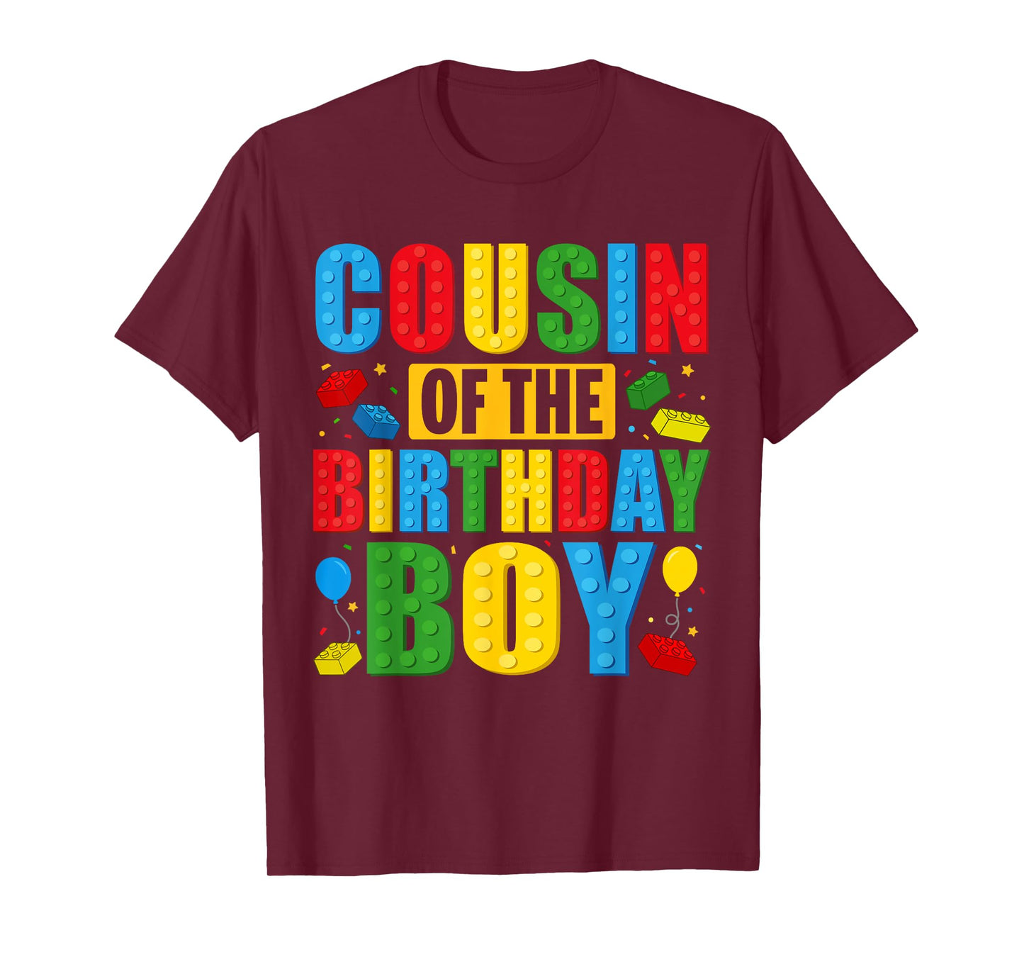 Cousin Of The Birthday Boy Building Blocks Birthday Party T-Shirt