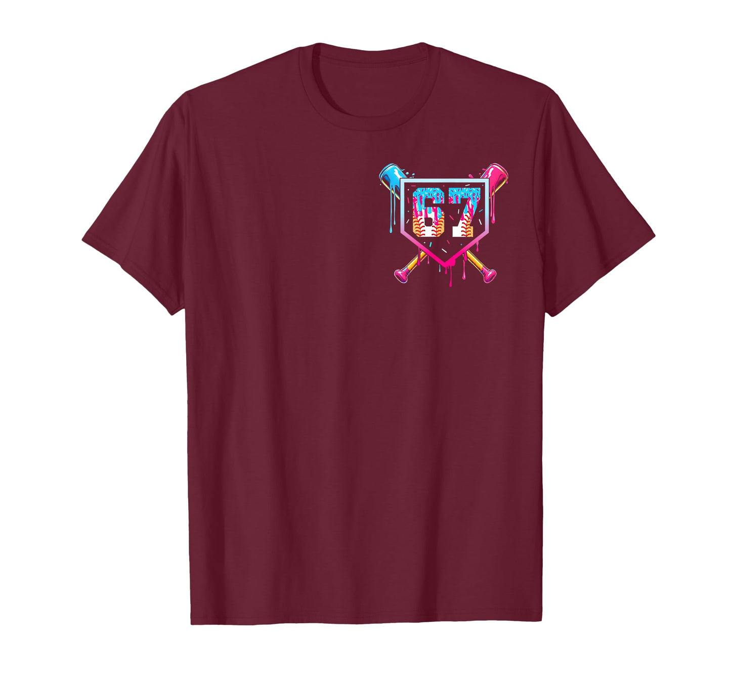 67 Ice Cream Drip Meme Funny Six Seven Gen Alpha (2 Sides) T-Shirt