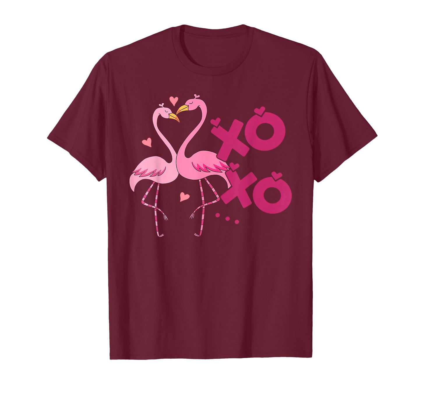 XOXO Flamingo Heart Valentines Day Men Women Kids Bird Pink T-Shirt