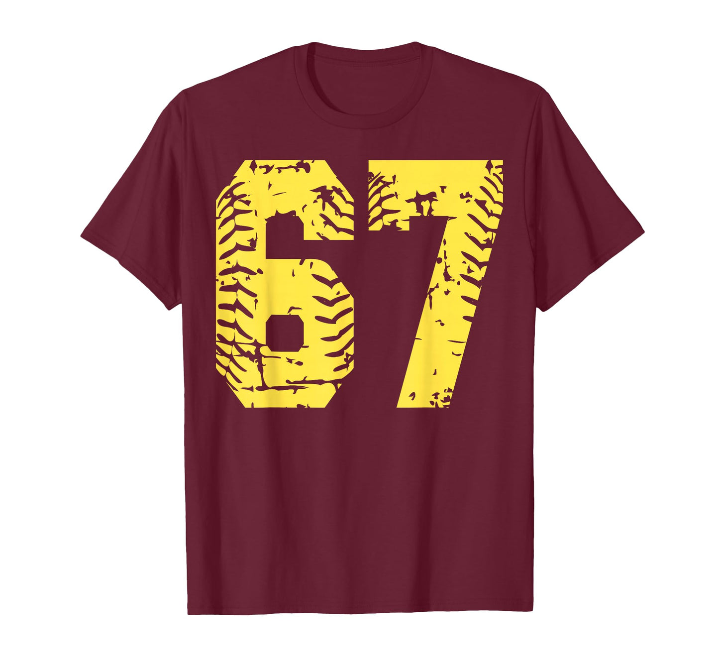 Number 67 Yellow Group Matching Halloween Birthday Funny T-Shirt