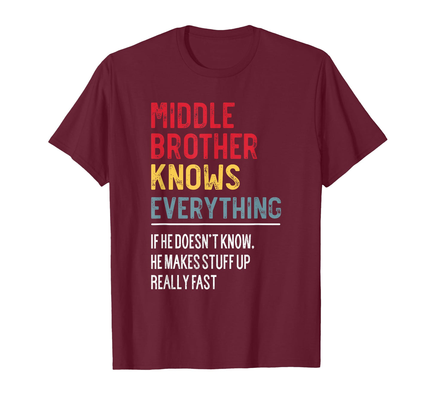 Funny Middle Brother Knows Everything Father's Day T-Shirt
