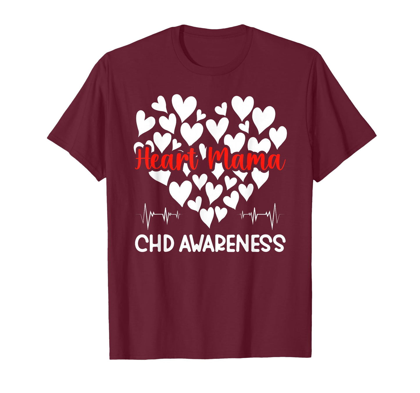Heart Mama CHD Awareness CHD Mom of A CHD Warrior Mother T-Shirt