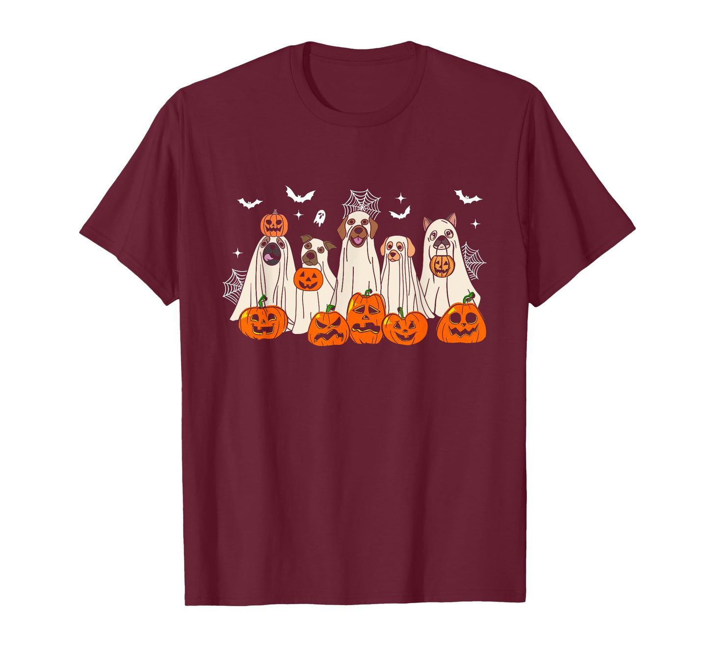 Cute Halloween Ghost Dogs Funny Dog Lovers Men Women T-Shirt