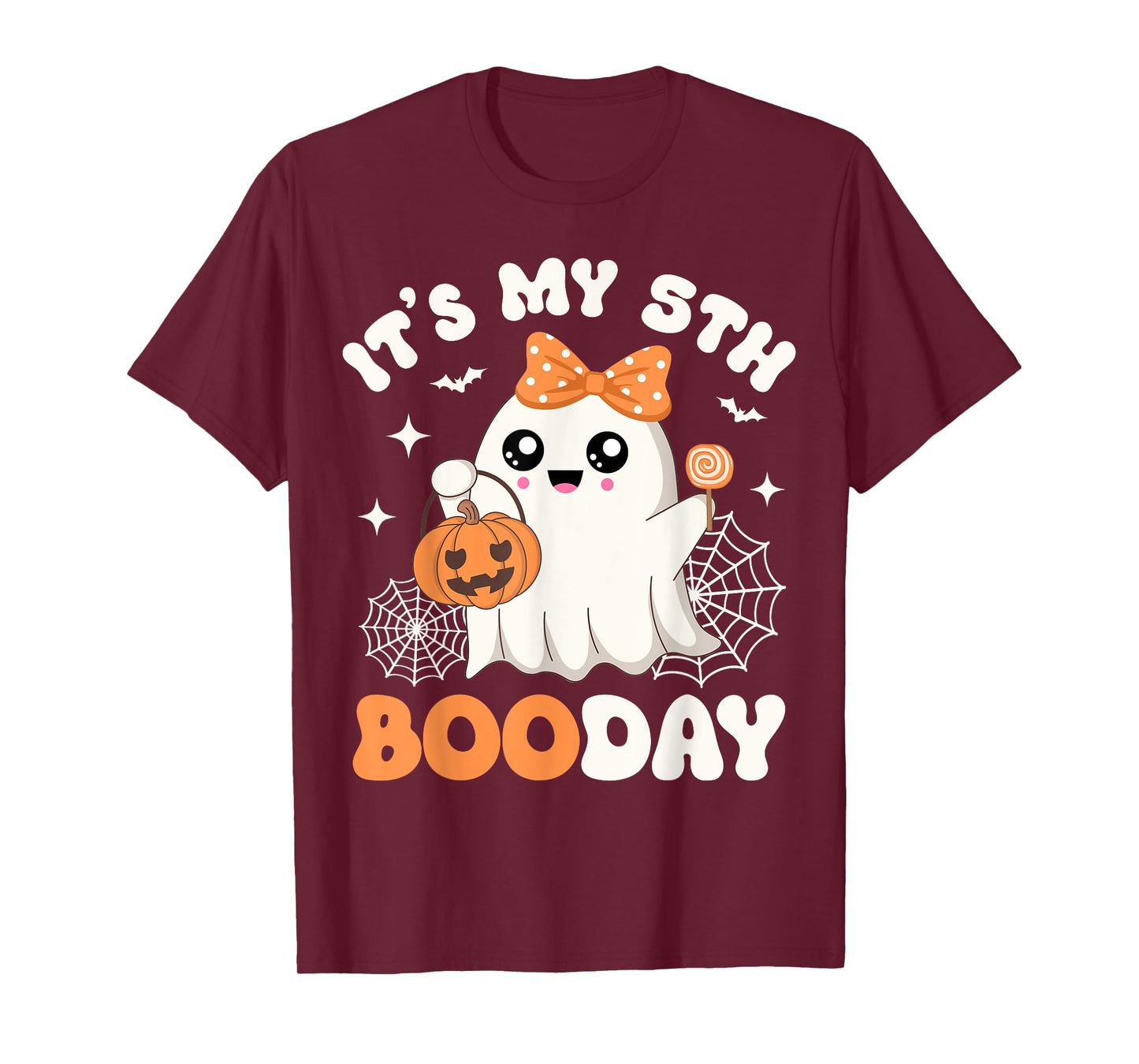 It's My 5th Boo Day, Funny Halloween Ghost 5th Birthday Girl T-Shirt