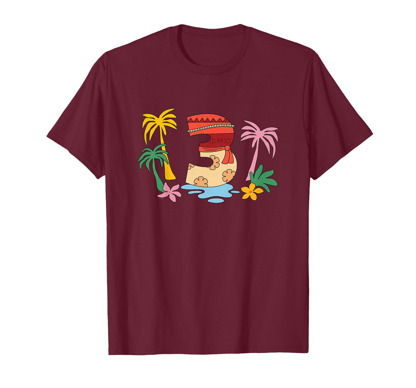Disney Moana Numbers "3" Third 3rd Birthday Party Gift T-Shirt