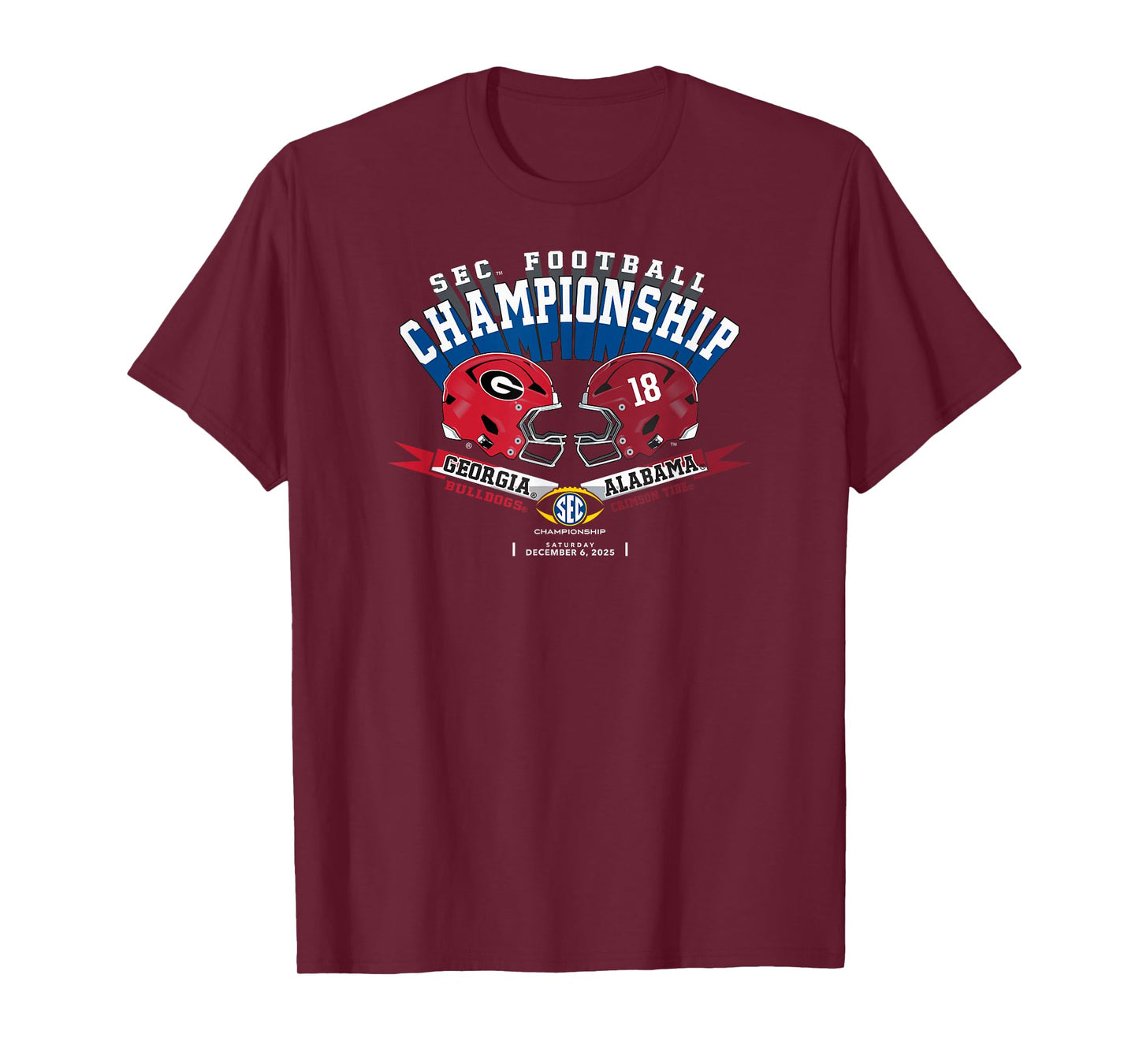 Georgia vs Alabama SEC Championship 2025 Football T-Shirt