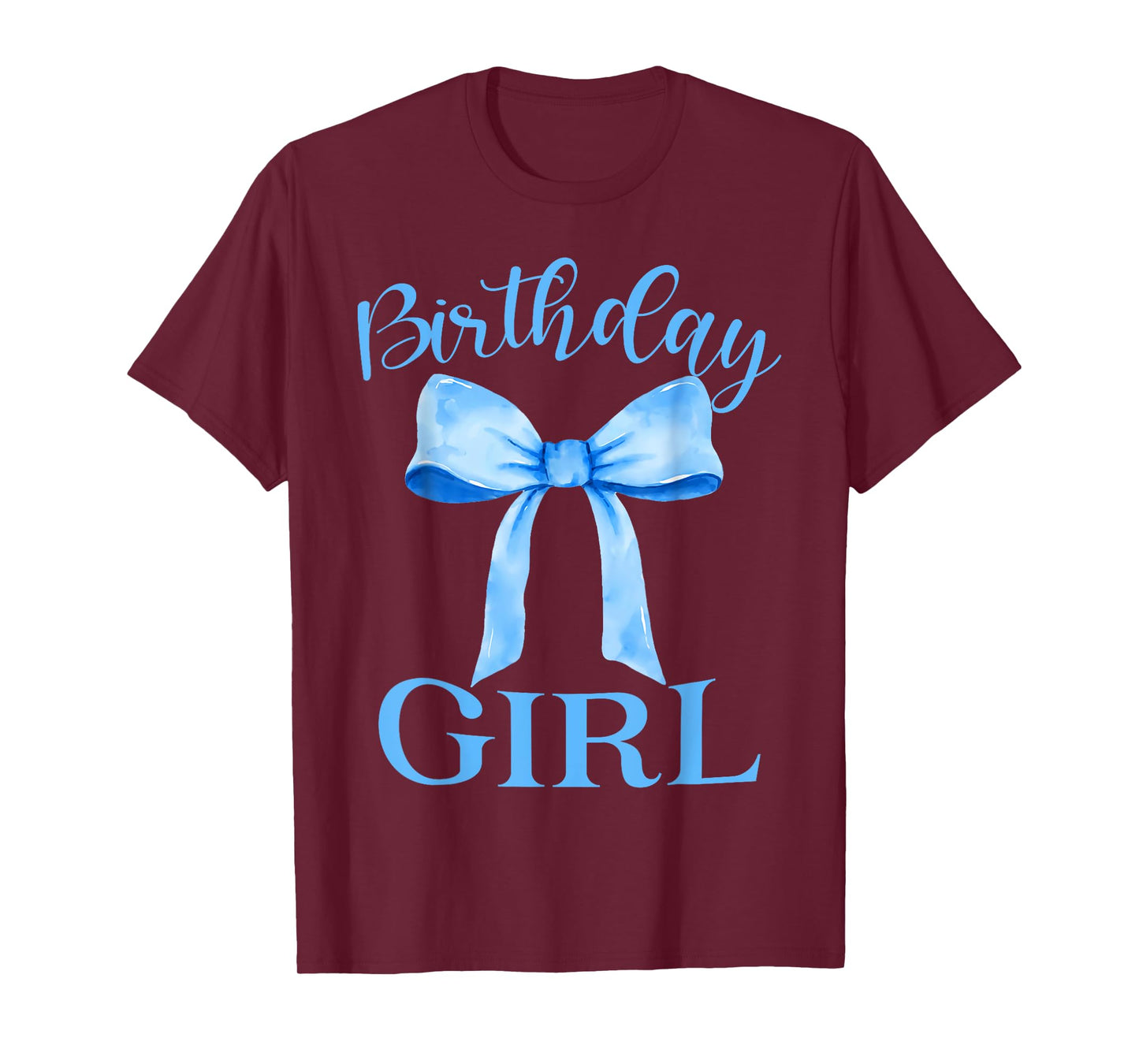 Birthday Girl Blue Coquette Bow Birthday Party Family T-Shirt