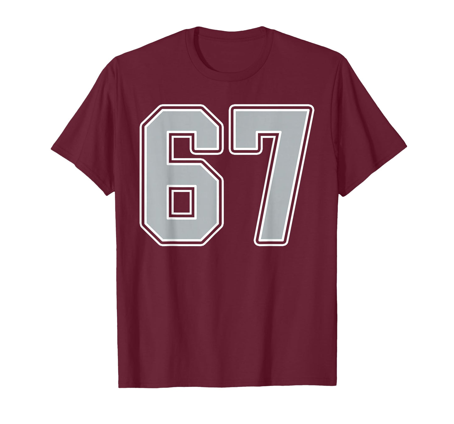 Silver Black White Number 67 Jersey Player Uniform #67 T-Shirt