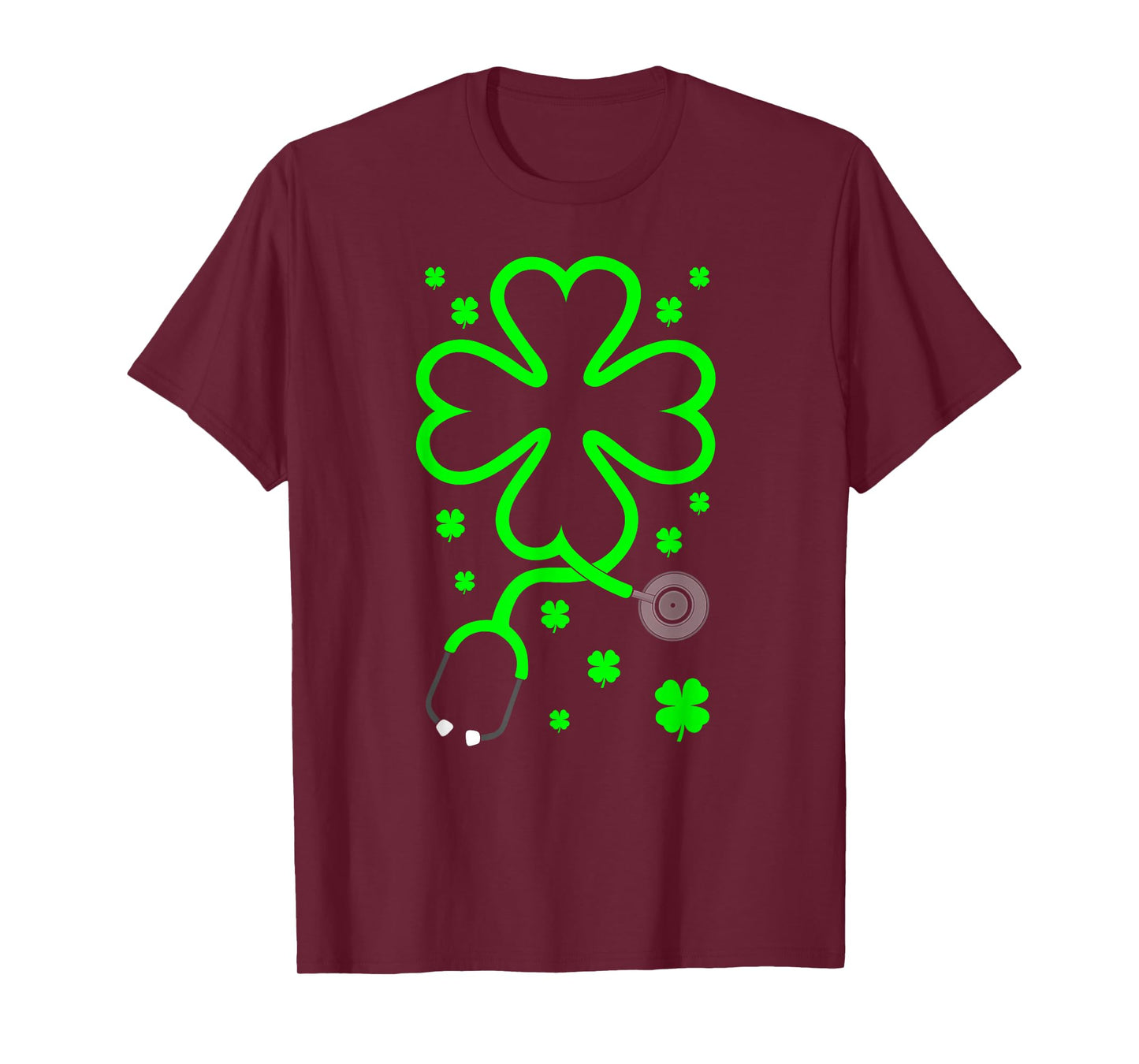 Lucky Shamrock Stethoscope Scrub Irish Nurse St Patricks Day T-Shirt