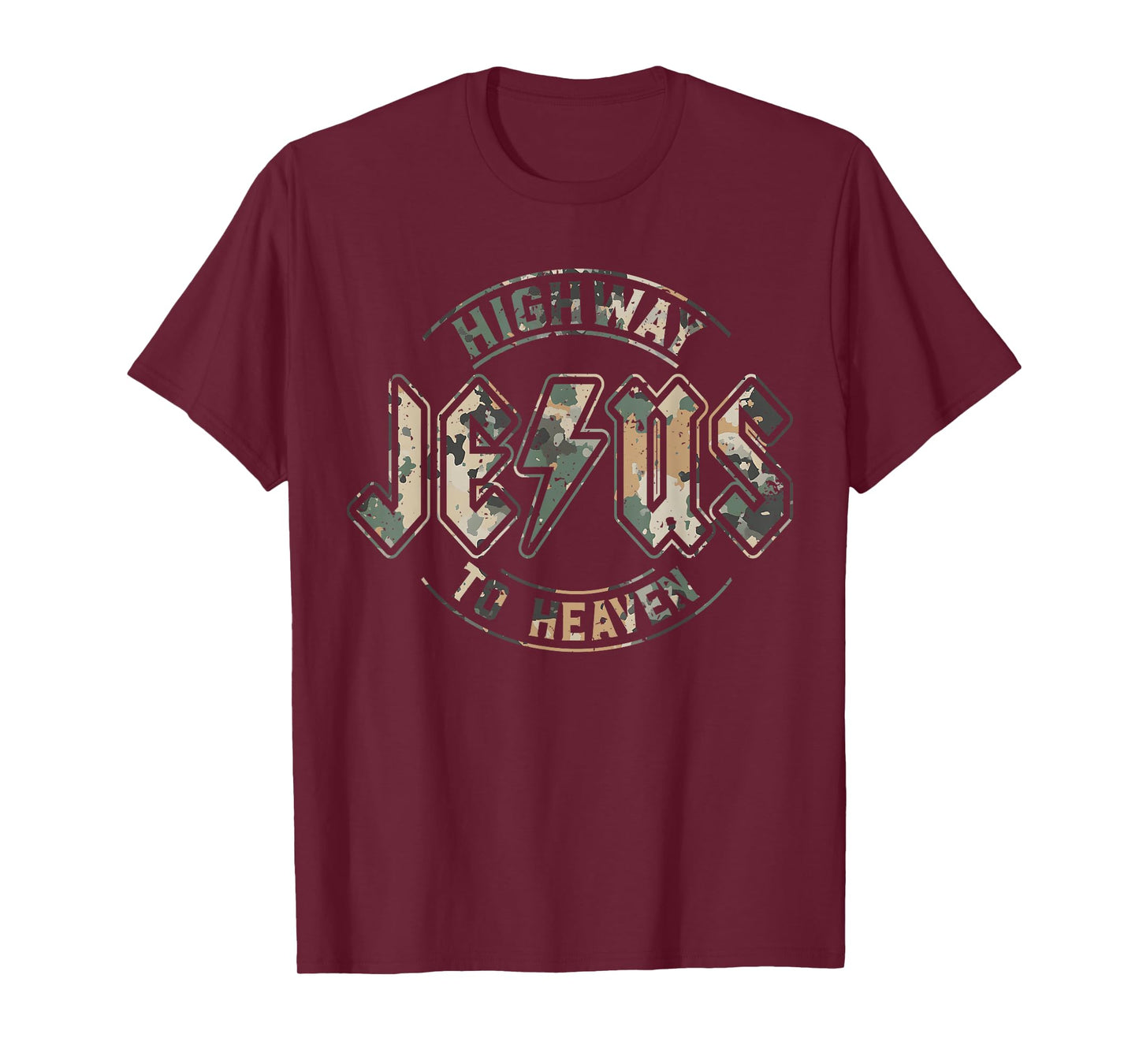 Jesus Highway to Heaven Camo Camouflage Natural T-Shirt
