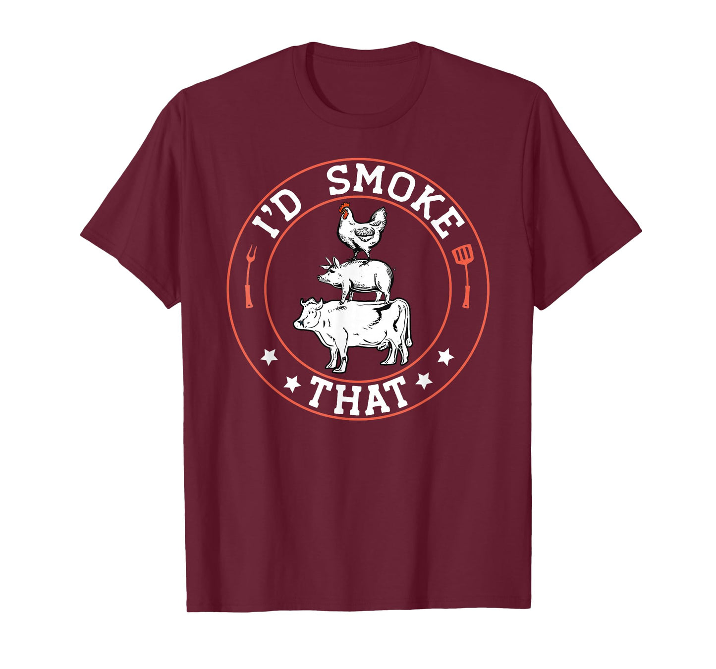 Chef Butcher BBQ Smoker I'd Smoke That Barbecue Pitmaster T-Shirt
