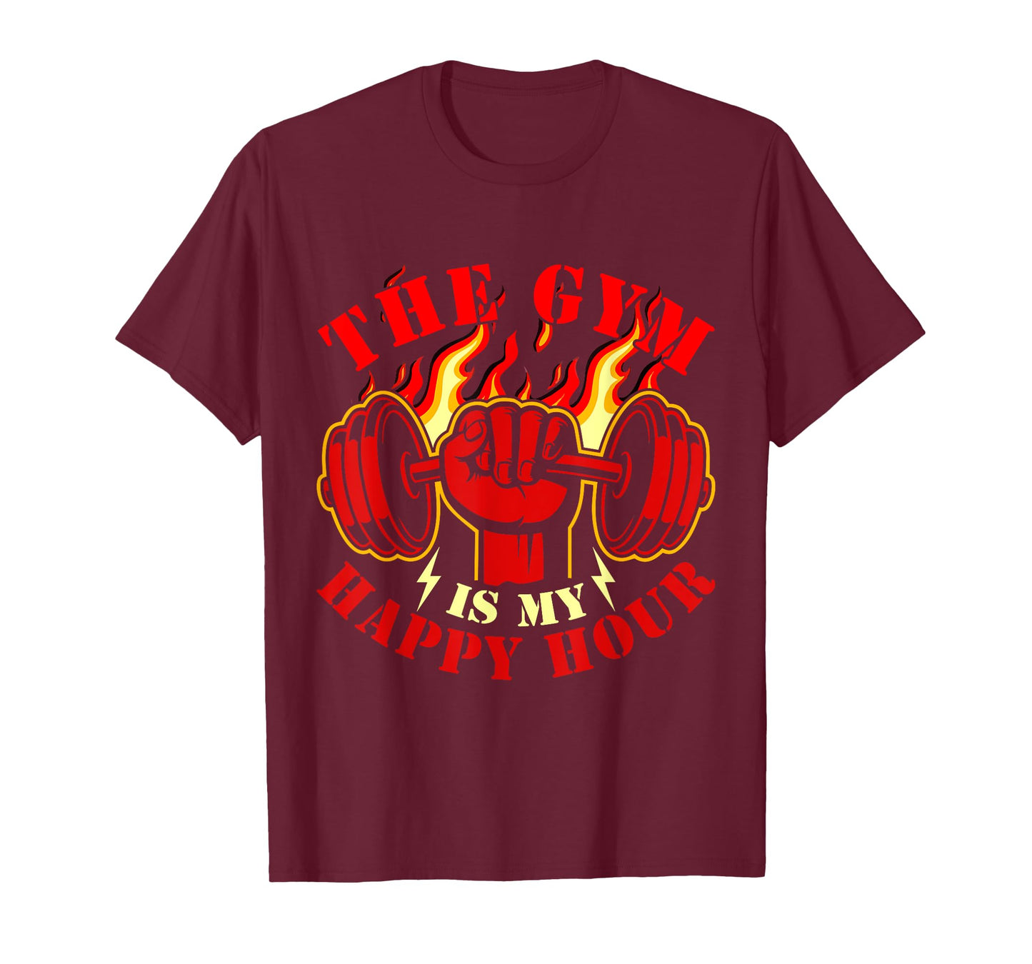 Fitness The Gym Is My Happy Hour Meme Vintage Funny Saying T-Shirt