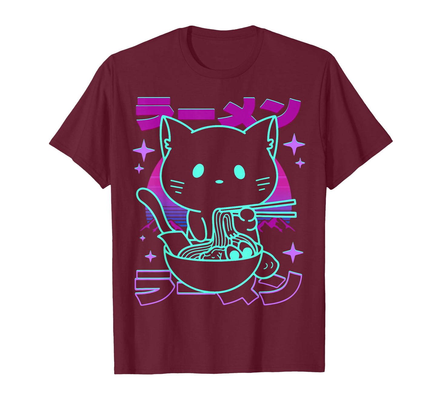 Anime Ramen Cat Retro Japanese Noodles Aesthetic Kawaii cat T-Shirt