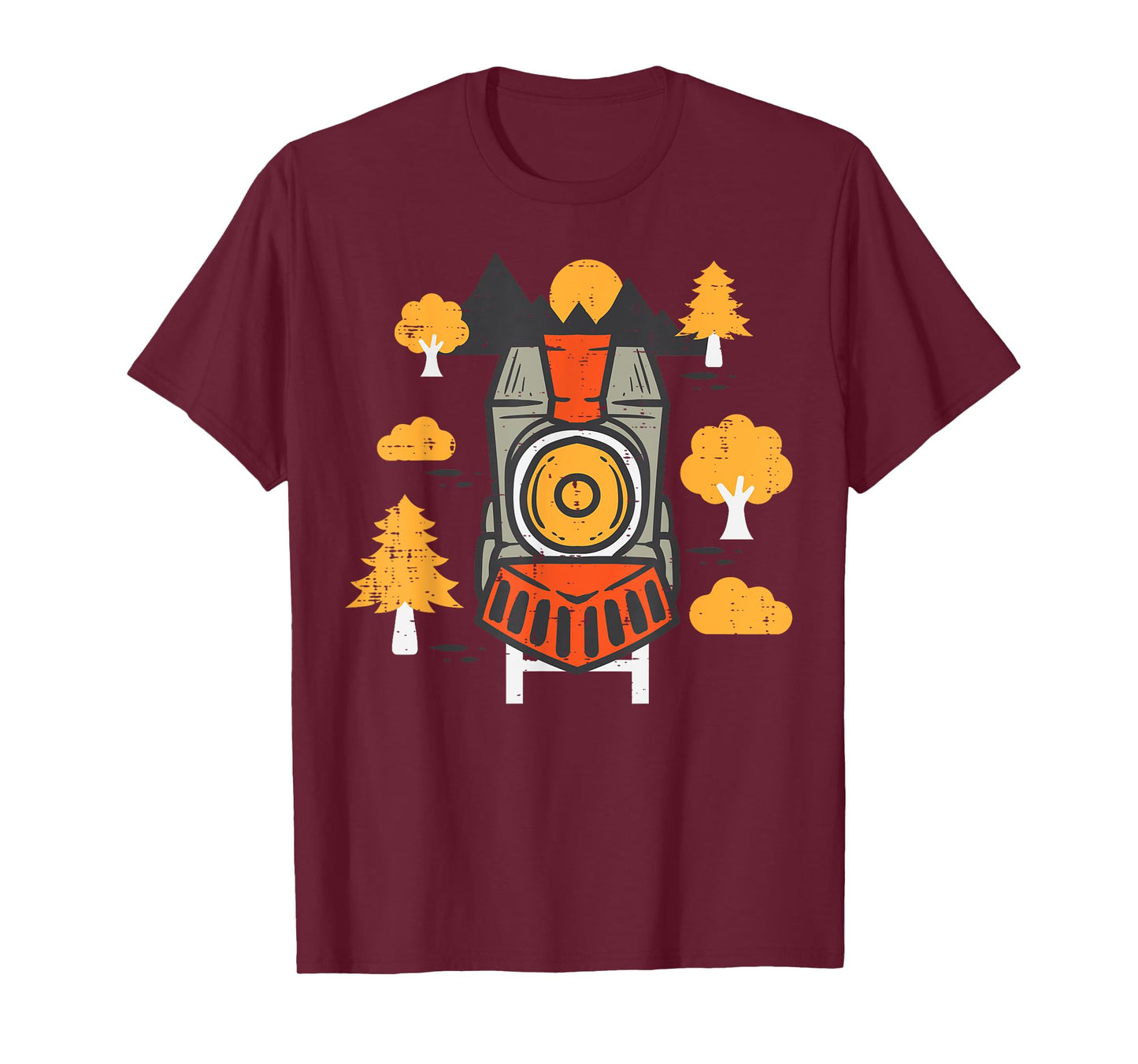 Steam Train Front Cute Locomotive Boys Kids Toddler Men T-Shirt