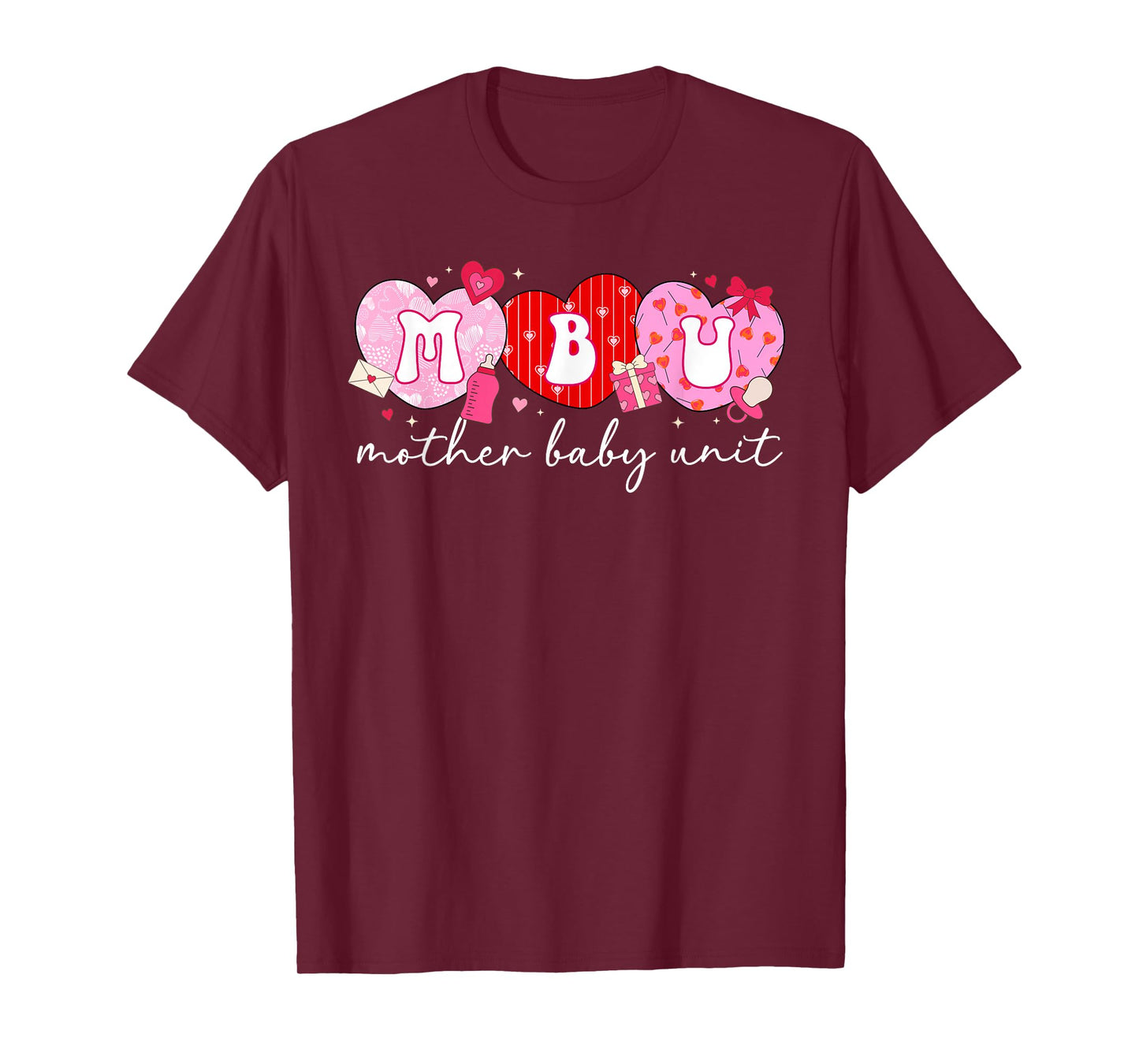 Valentine MBU Valentines Day Mother Baby Unit Nurse Groovy T-Shirt