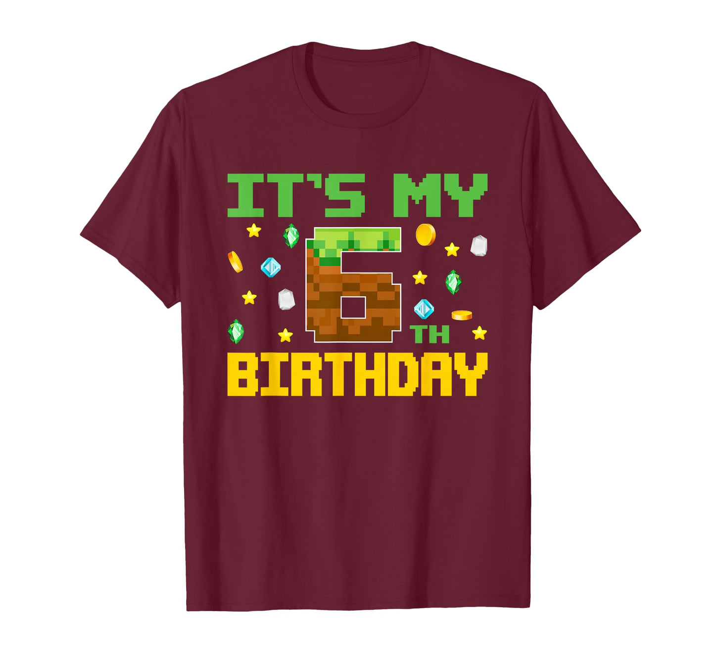 Birthday Boy It's My 6th Birthday Video Game Pixel Number T-Shirt
