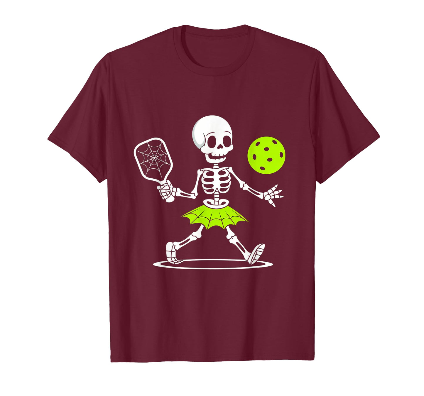 Spooky Pickleball Halloween Skeleton Women T-Shirt
