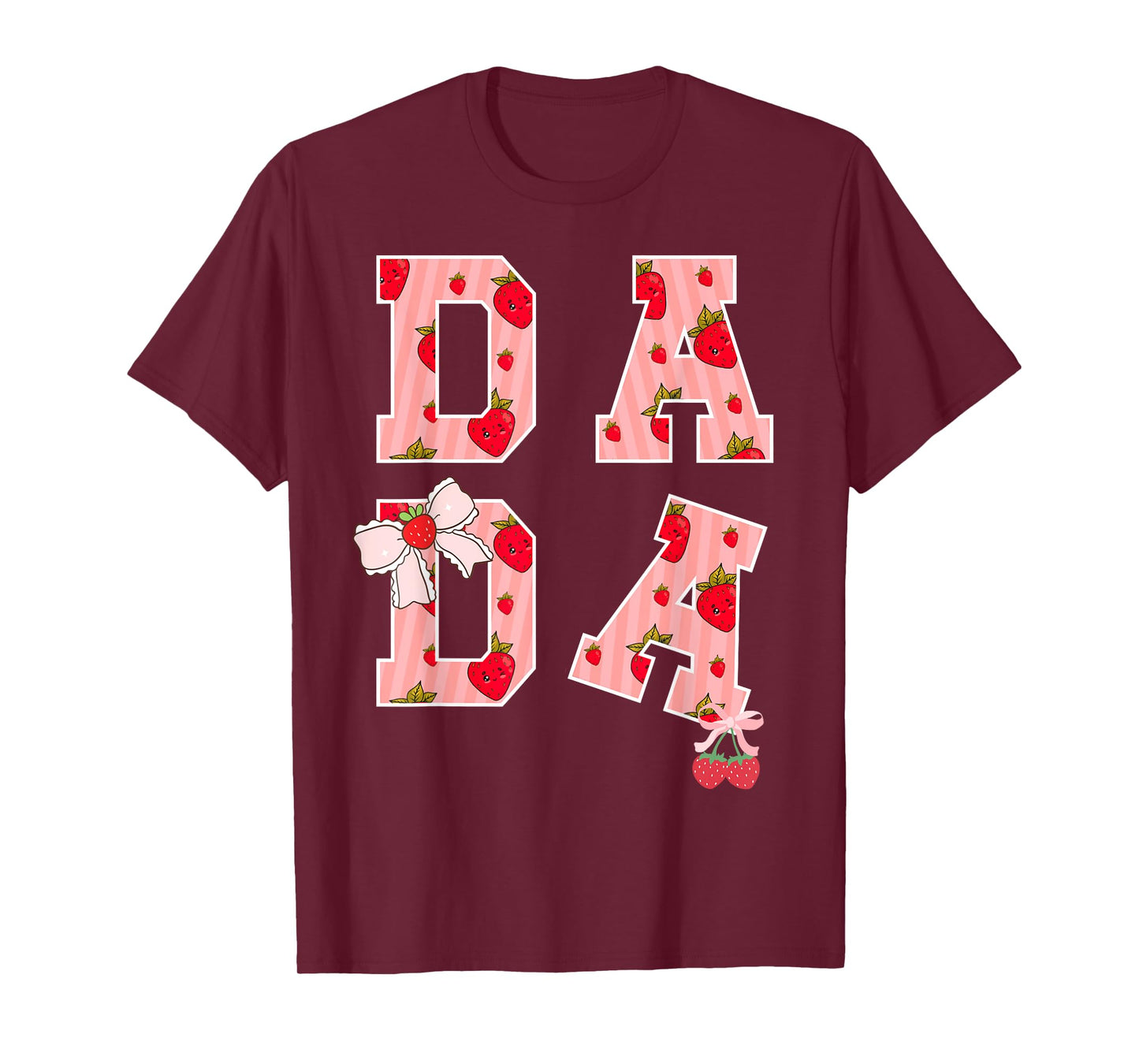 Dada Strawberry First Birthday Party Funny Dad Strawberry T-Shirt