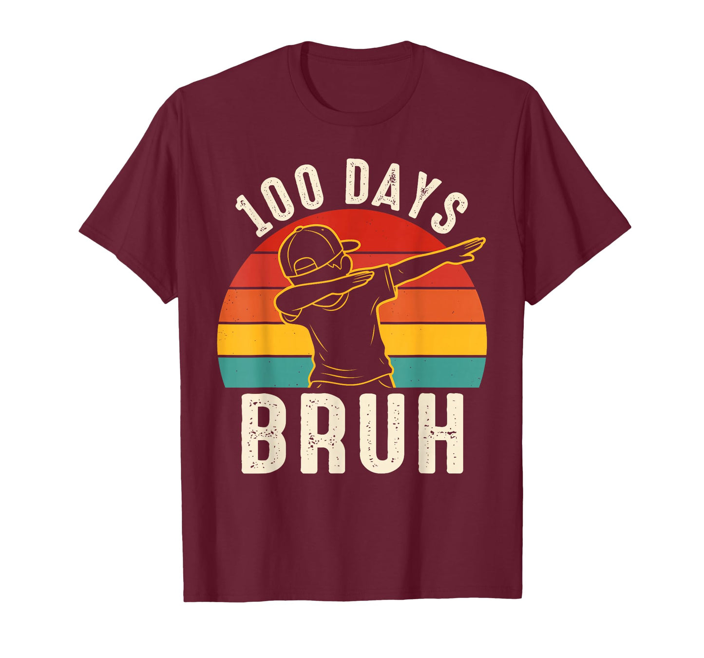 100 Days Bruh Dabbing Boys Funny 100th Day of School Kids T-Shirt