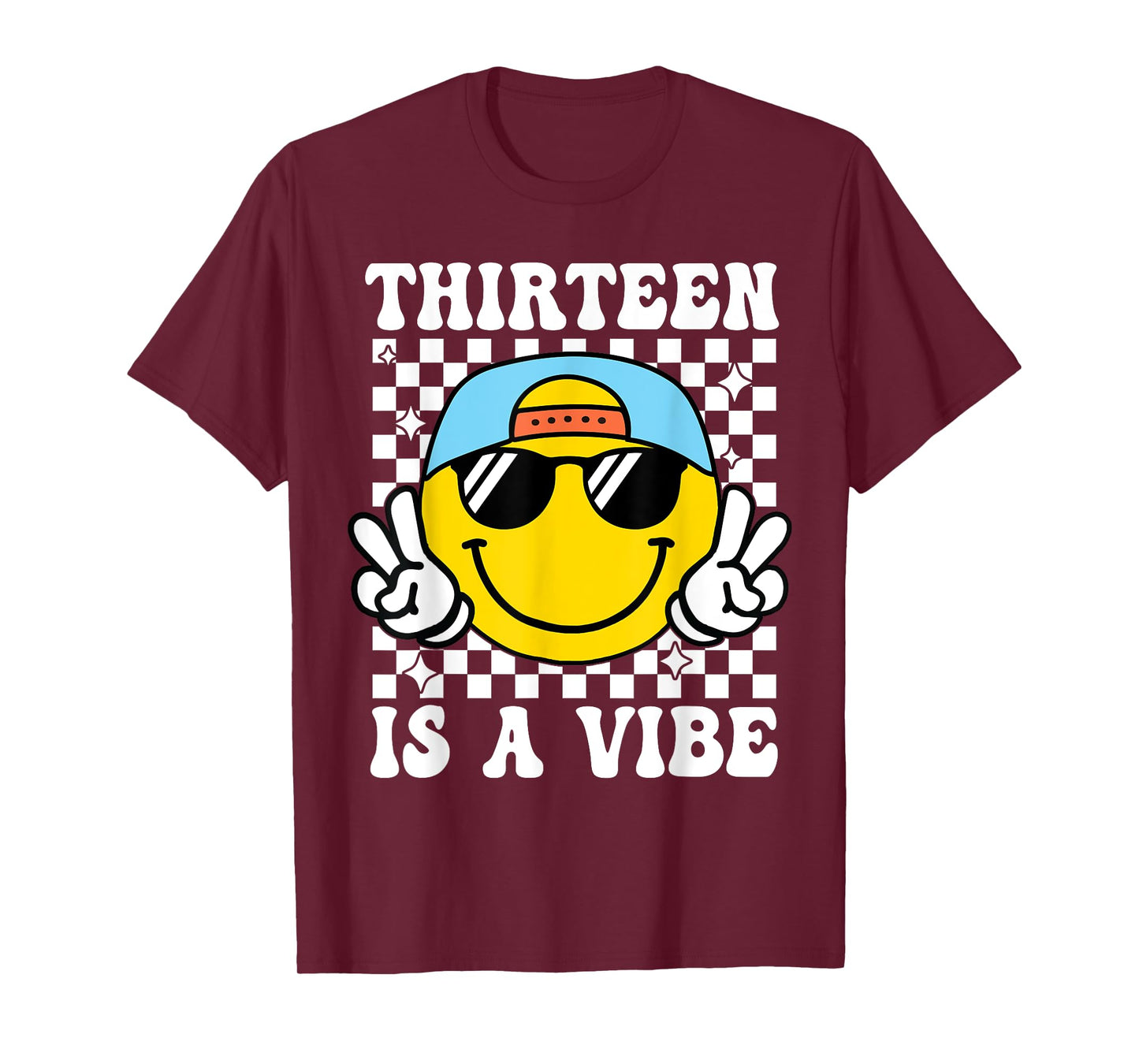 Thirteen is A Vibe 13th Birthday Groovy Boys 13 Years Old T-Shirt