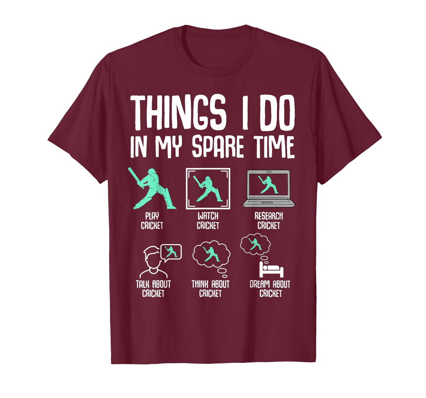 Cricket Things I Do In My Spare Time Kids Boys Youth T-Shirt