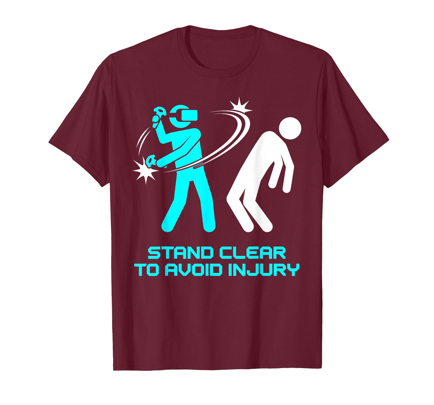 Funny Virtual Reality VR Stay Clear to Avoid Injury Gamer T-Shirt