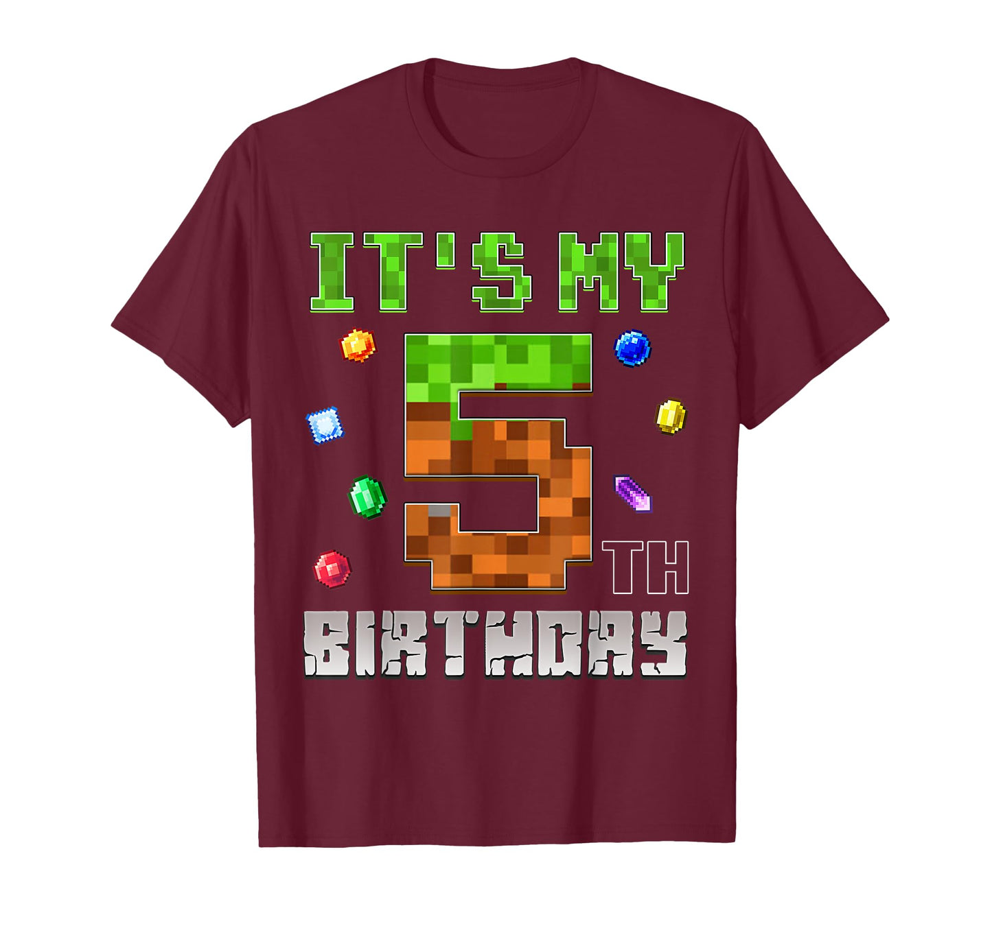 Birthday Boy Shirt It's My 5th Birthday Video Game Pixel T-Shirt