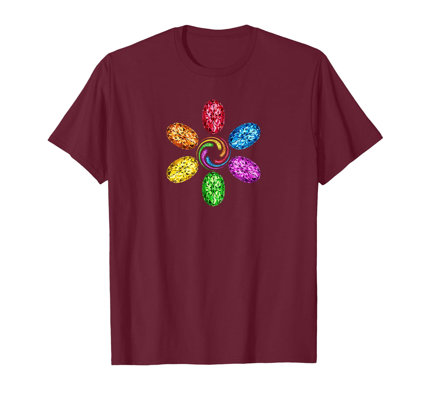 All Stones Rainbow Spiral Chakra T-shirt