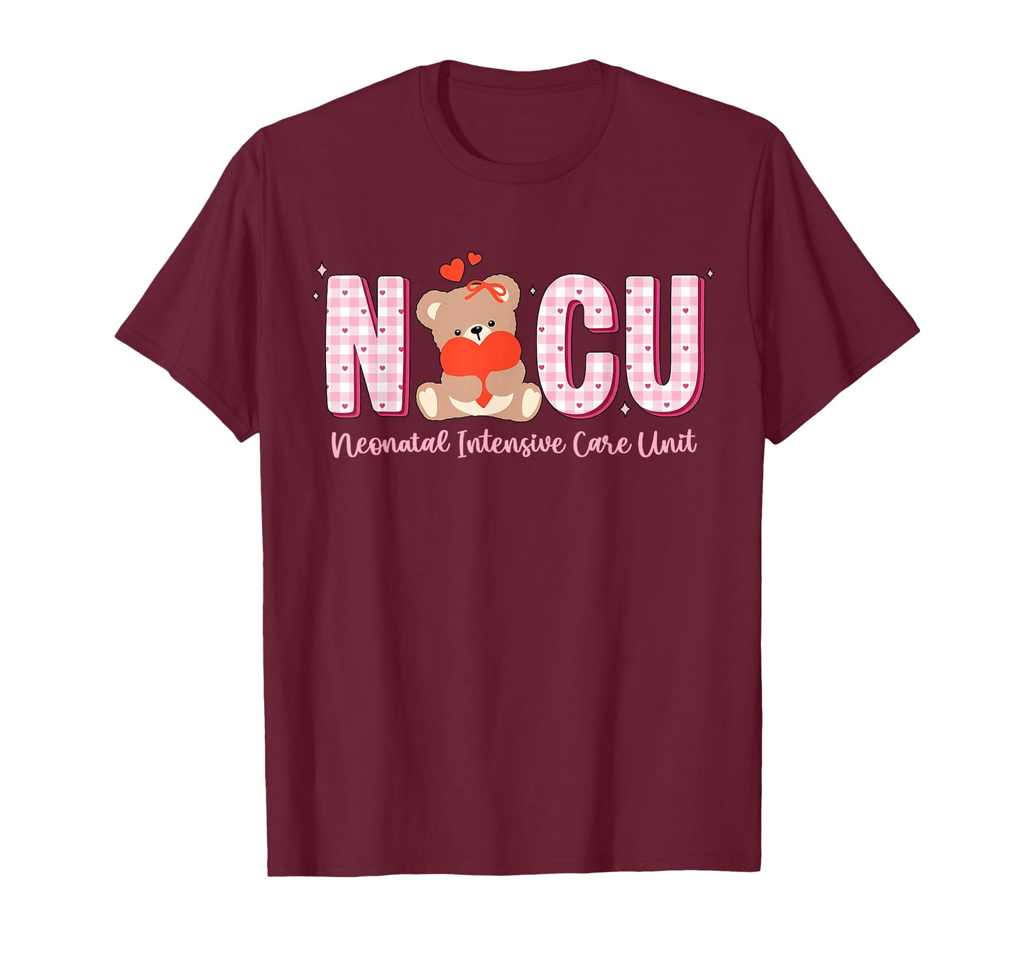 NICU Nurse Valentine Cute Bear Neonatal Intensive Care Unit T-Shirt