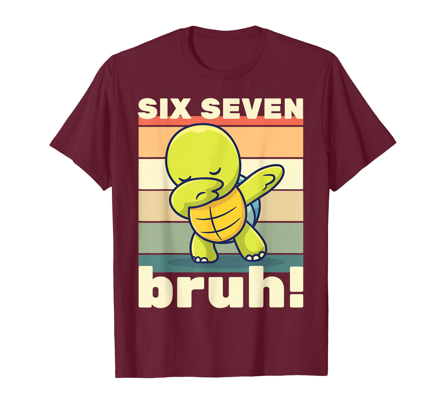 67 Meme Funny Six Seven Bruh Kids Boys Girls Dabbing Turtle T-Shirt