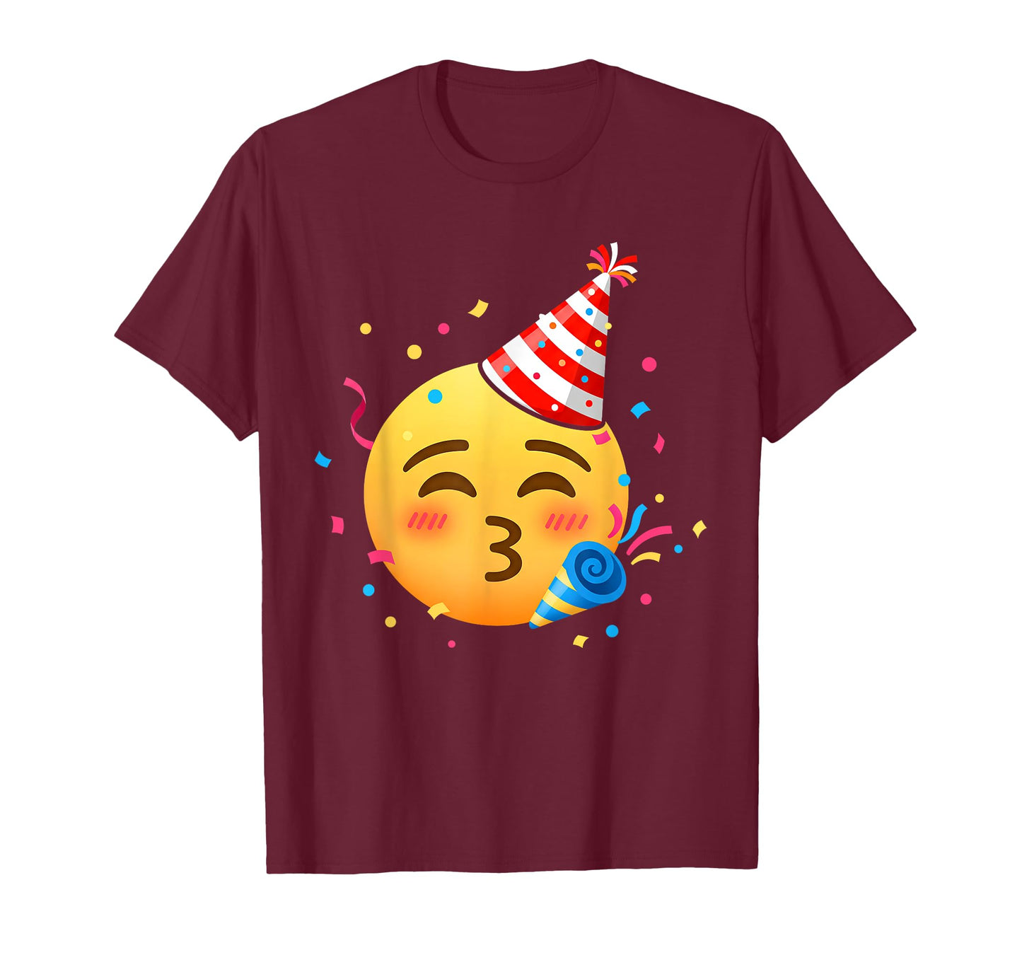 Funny Emoticon Party Smiling Face Partying Birthday T-Shirt