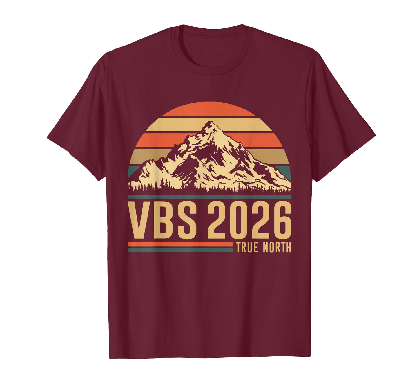 Retro VBS 2026 True North Christian Jesus Summer Camp Hiking T-Shirt