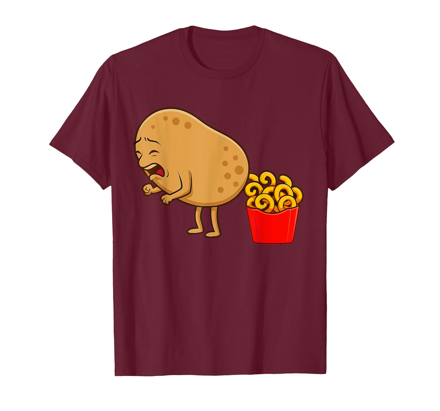 Funny Curly Fries Designs Potato Food Eaters T-Shirt