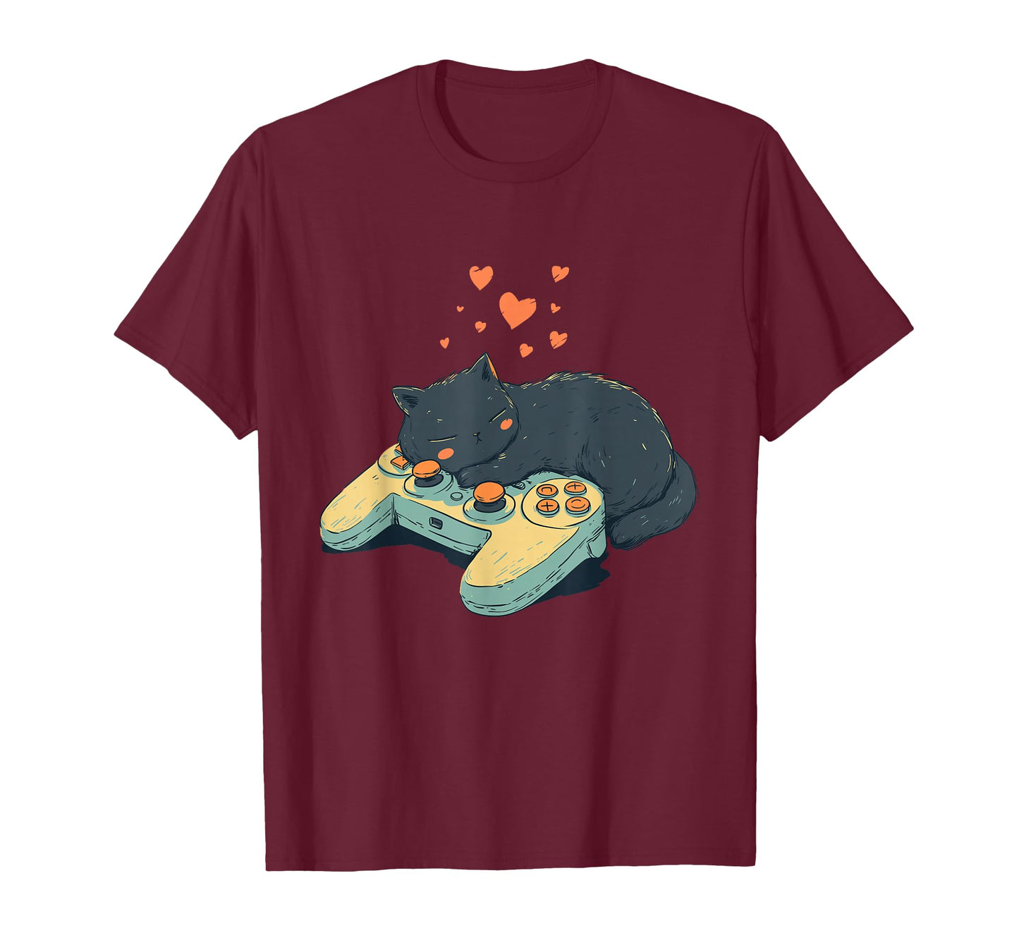 Gamer Cat Graphic – Funny Sleeping Kitty Controller Cat T-Shirt