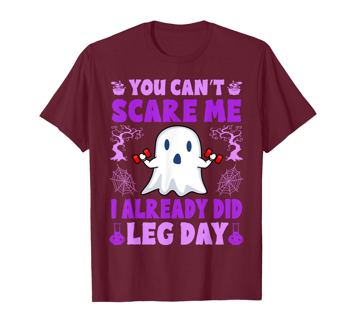 Halloween Workout Women Ghost Training With Dumbbells T-Shirt