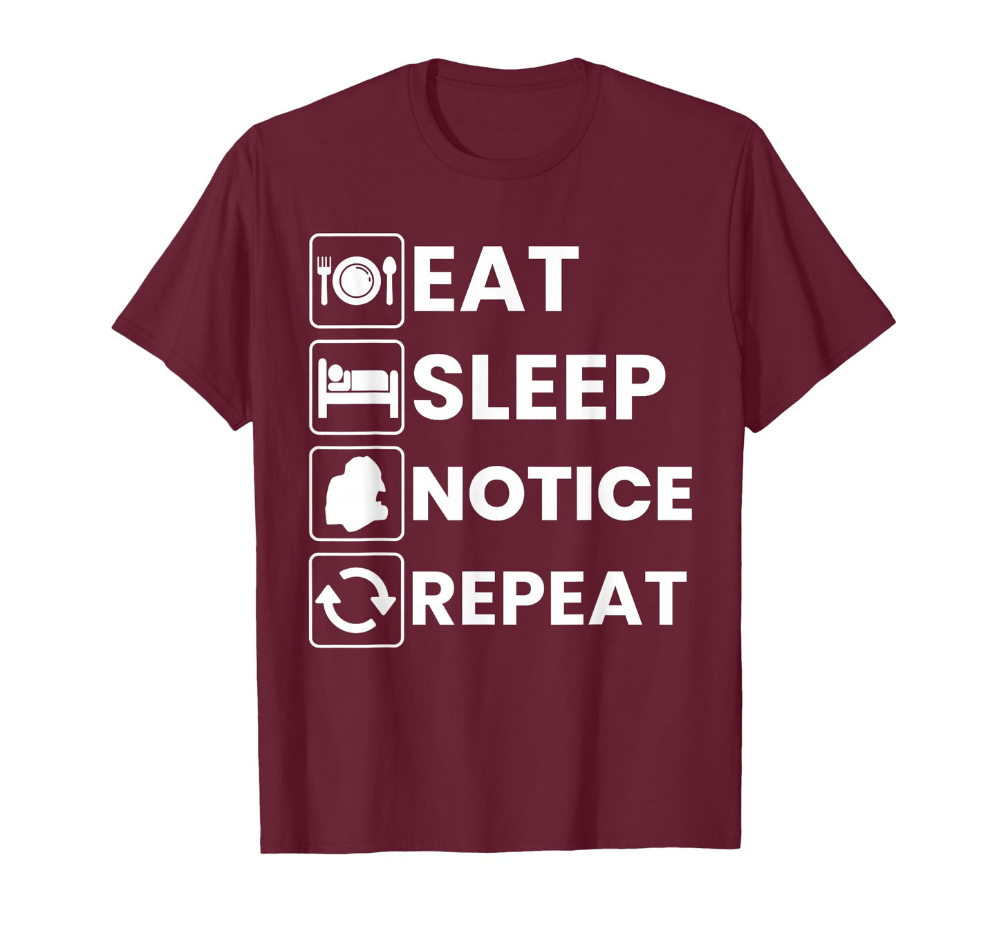 Eat Sleep Notice Repeat Funny Meme Gaming Humor Graphic T-Shirt