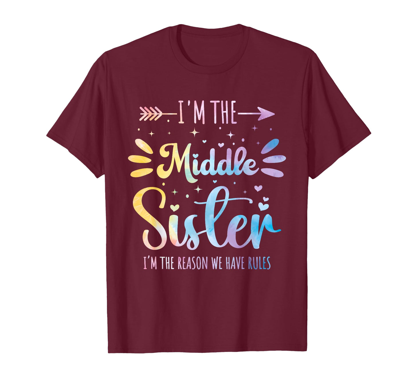 Middle Sister Funny Sibling Matching Family Humor Tie Dye T-Shirt