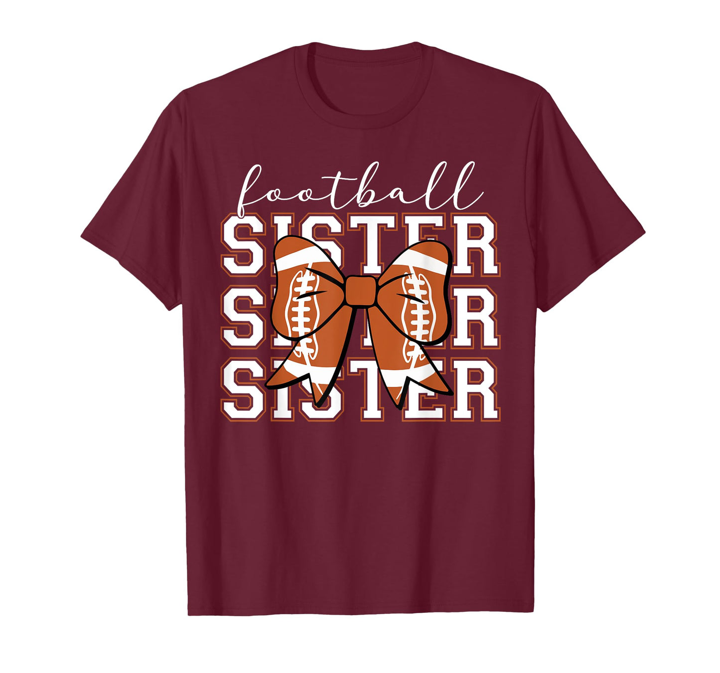 Football Sister Vintage Sport Lover Sister Mothers Da T-Shirt