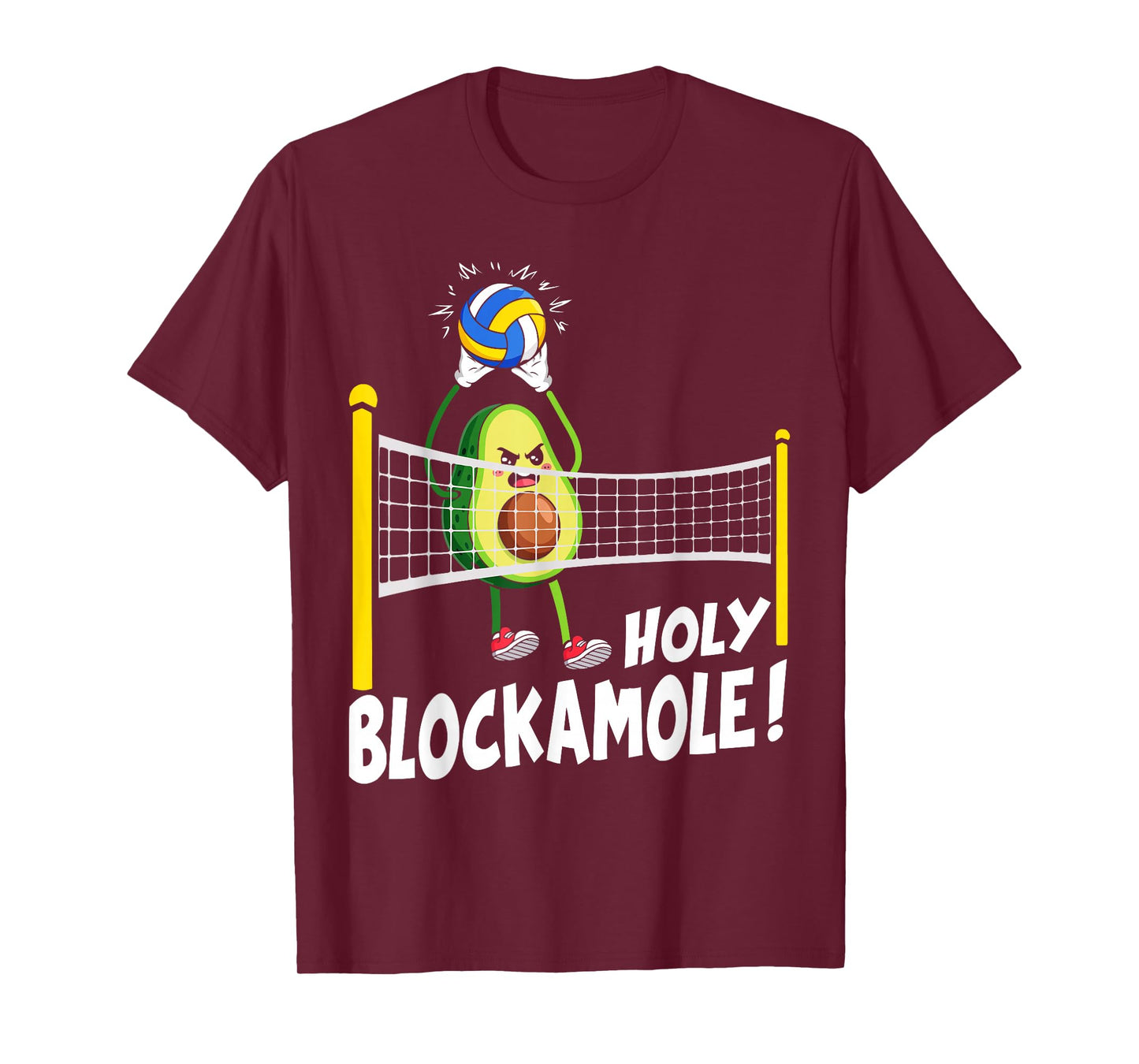 Holy Blockamole Volleyball Player Cute Funny Avocado T-Shirt
