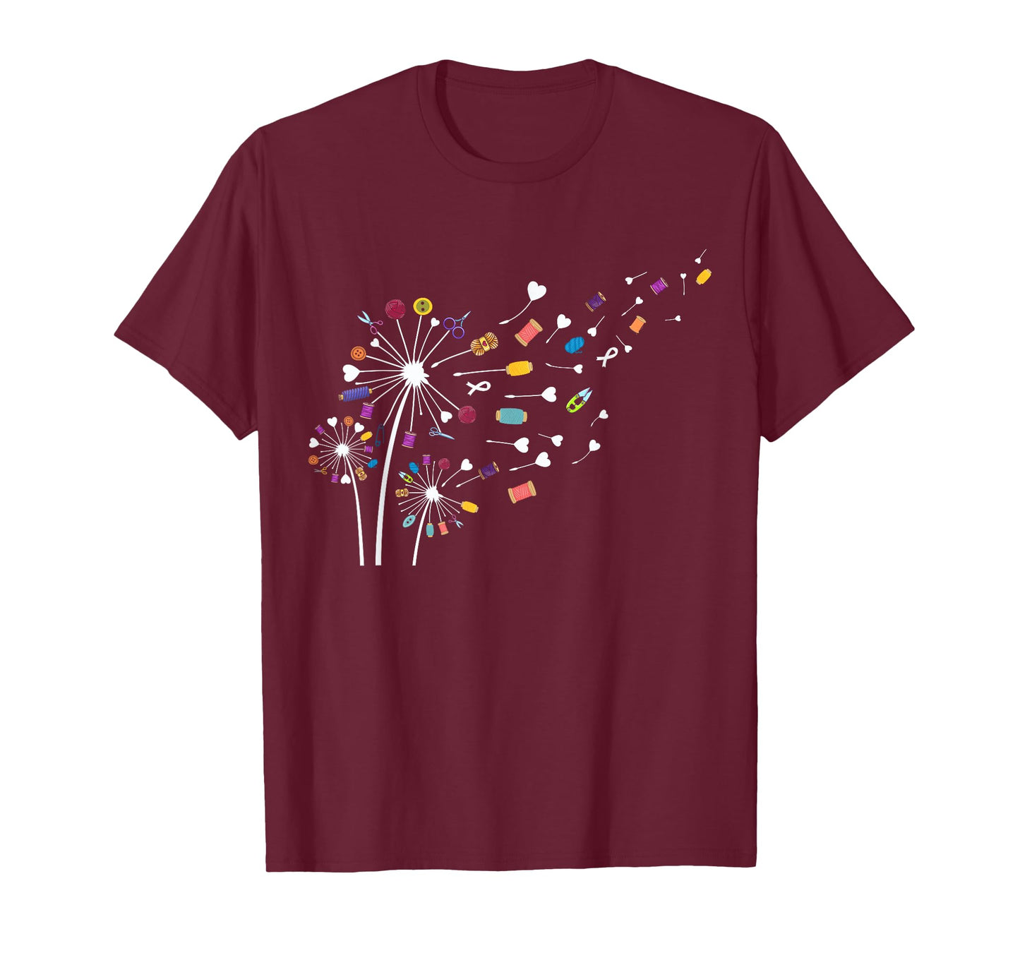 Sewing Dandelion Flowers Quilting Using Sewing Elements T-Shirt