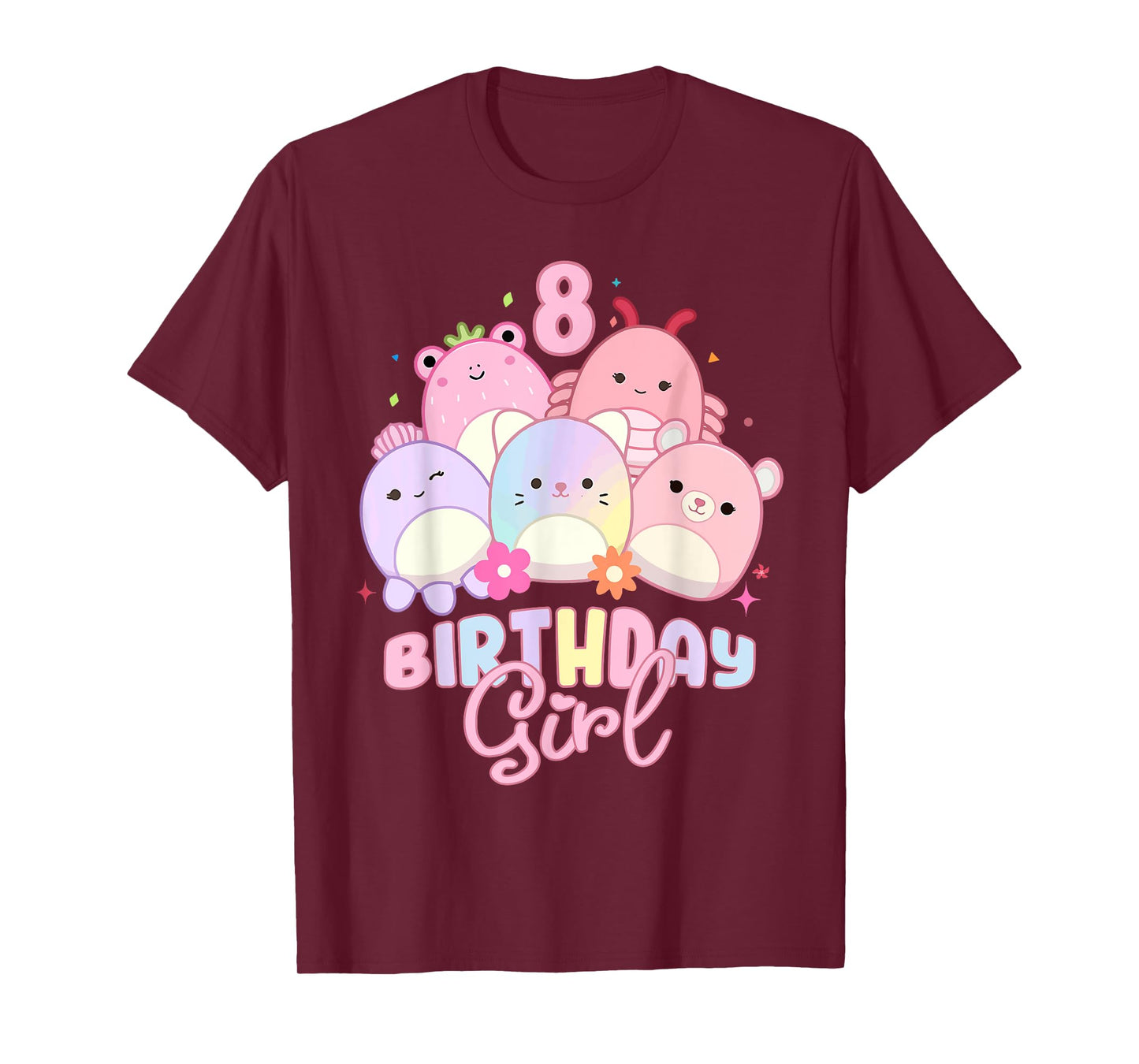 Birthday Girl 8th Birthday Squish Squad cute kids girls toy T-Shirt