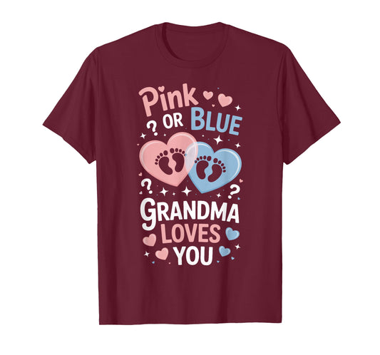 Future Grandma Pink Or Blue Baby Party Reveal T-Shirt
