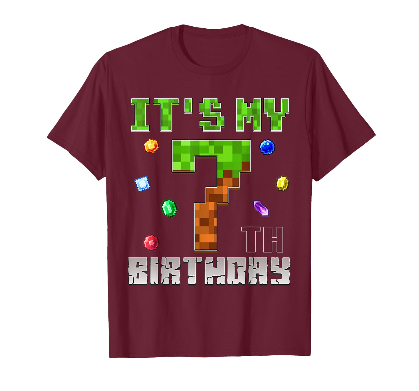 Birthday Boy Shirt It's My 7th Birthday Video Game Pixel T-Shirt