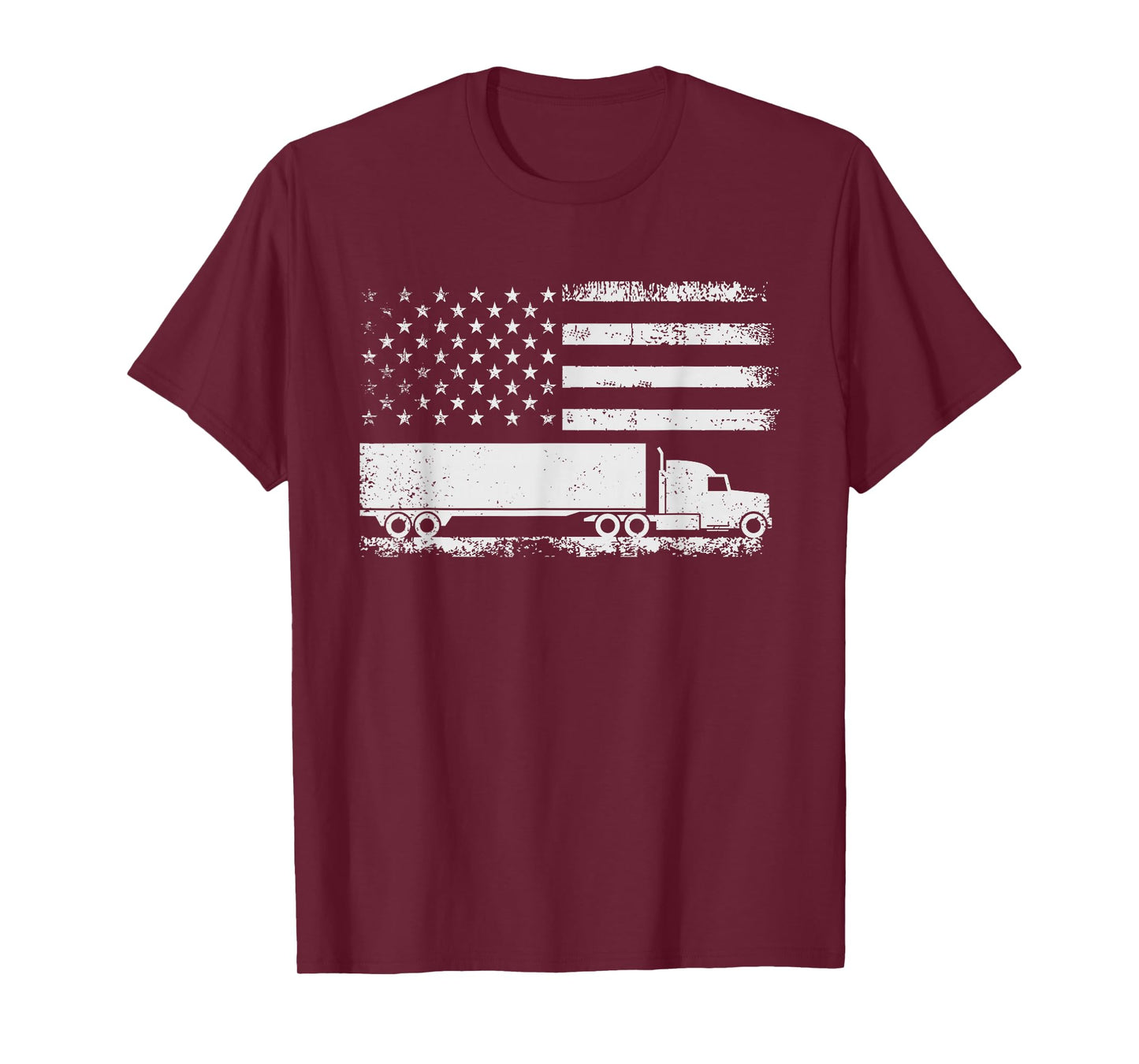 US American Flag Semi Truck Driver Patriotic Trucker T-Shirt