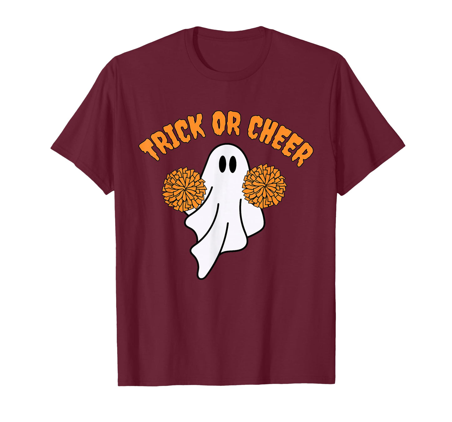 Cute Cheerleader Ghost Cheerleading Trick Or Treat Halloween T-Shirt